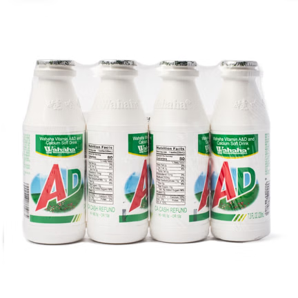 Wahaha Vitamin A&D and Calcium Soft Drink 220 ml × 4